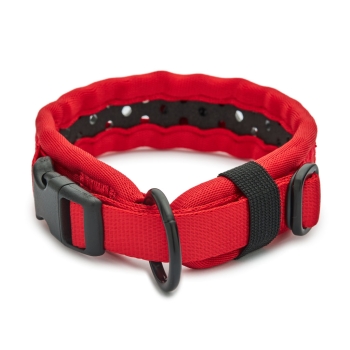SOFTY Halsband | Länge: 25-31cm | Breite: 2,8cm | Farbe: rot/schwarz
